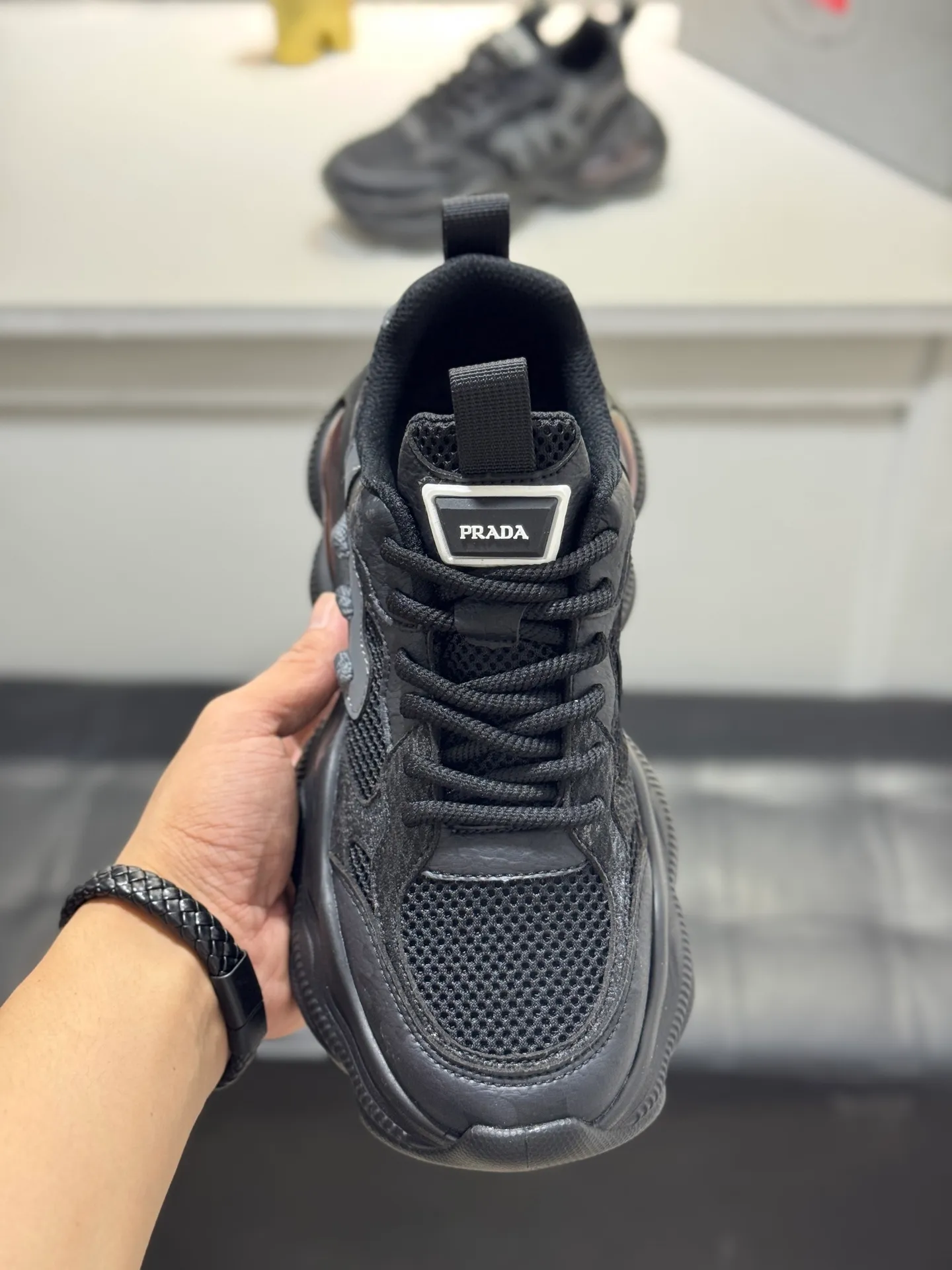 Men's Men's Shoes 💰440 [New Style] 🐬🐬 High-end boutique-Prada/Prada counter latest sports shoes are shipped, you know the leading counter model. Made of selected cowhide stitching fabrics. Lining: Mesh lining. High-end air cushion molded non-slip rubber outsole, exquisite lines, simple and elegant, comfortable and high-end for leisure travel. Size: 38-45<45 customized